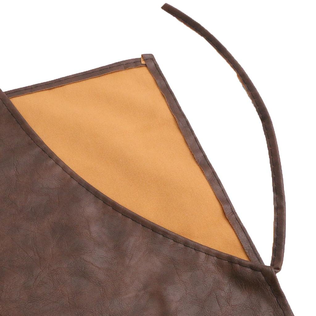 CALANDIS® Waterproof PU Apron for Cooking, Baking & Lab Work - Heavy Duty Kitchen Apron Dress for Home & Professional Use - Brown (Ideal for Chefs, BBQ, Gardening & Science Experiments)