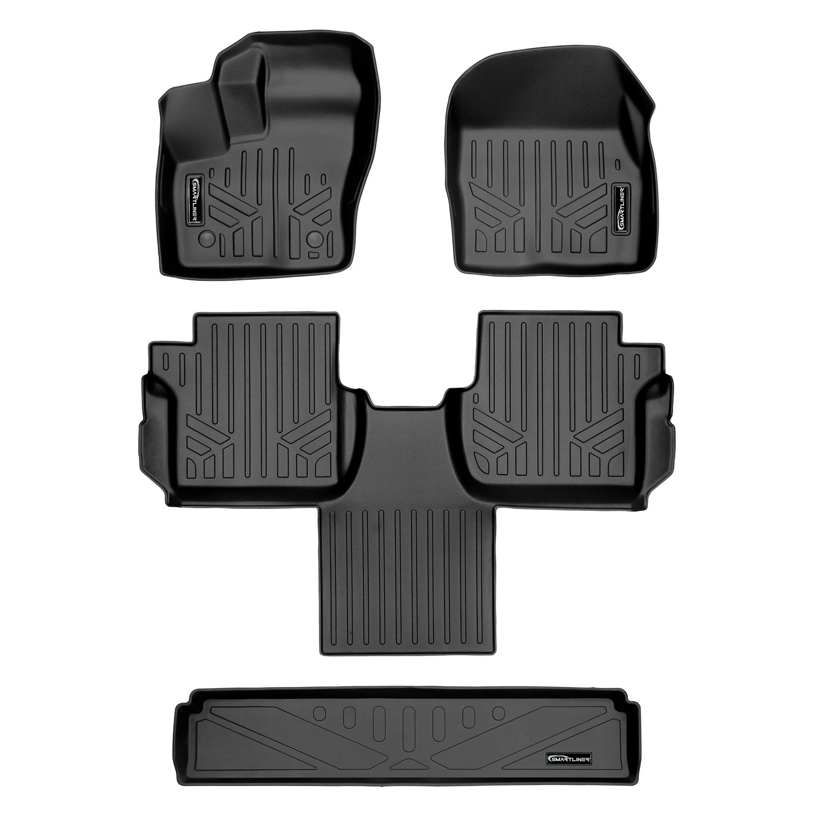SMARTLINER All-Weather Floor Mats & Cargo Liner for 2016-2021 Ford Transit Connect - Custom Fit 2nd Row Bucket Seats with Carpet Flooring | Heavy Duty Protection for Work Vans, Delivery Trucks & Family Vehicles