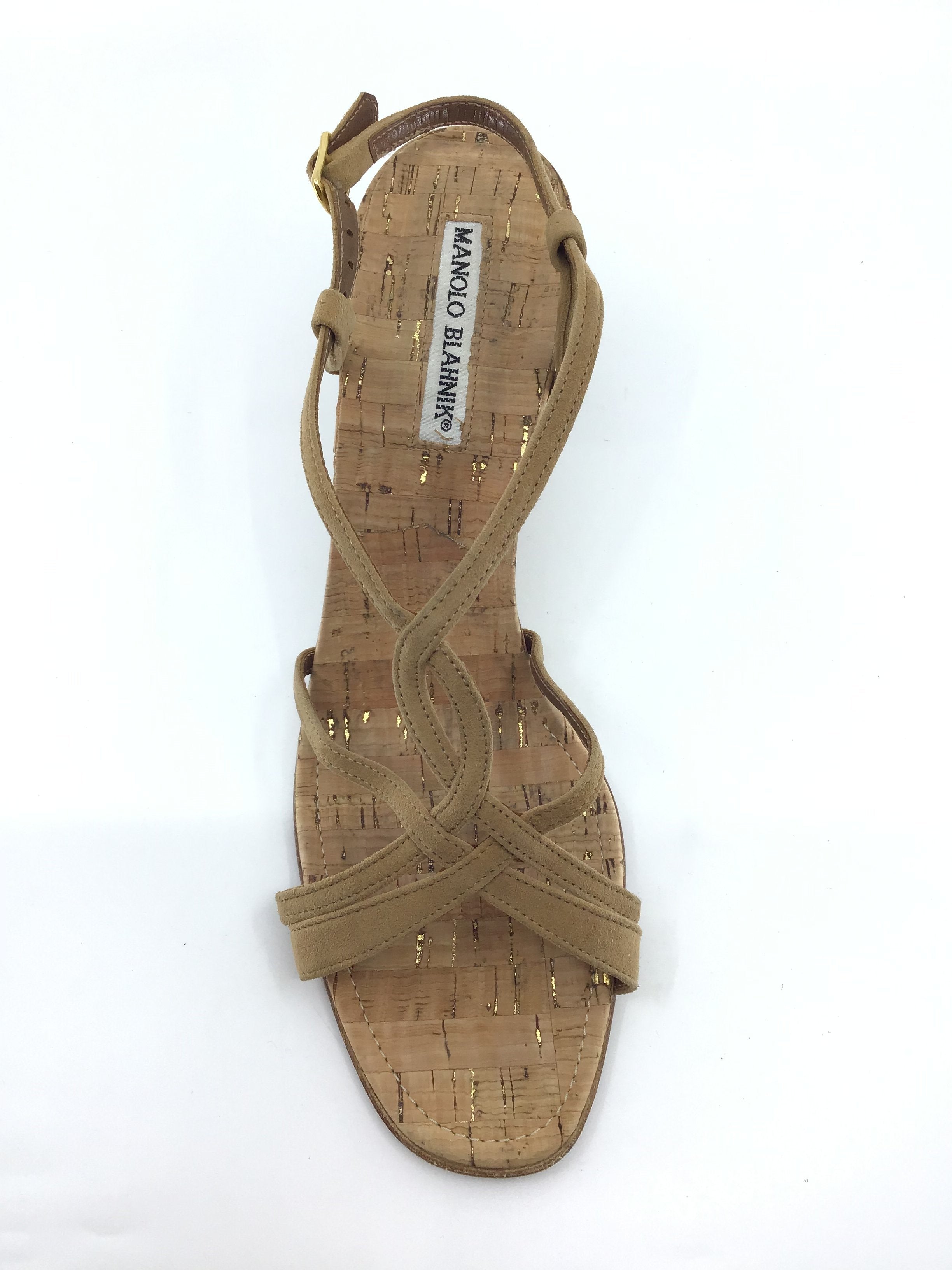 Manolo Blahnik Women's Cork Wedge Sandals - Comfortable Summer Slide Shoes for Beach, Vacation & Casual Outings