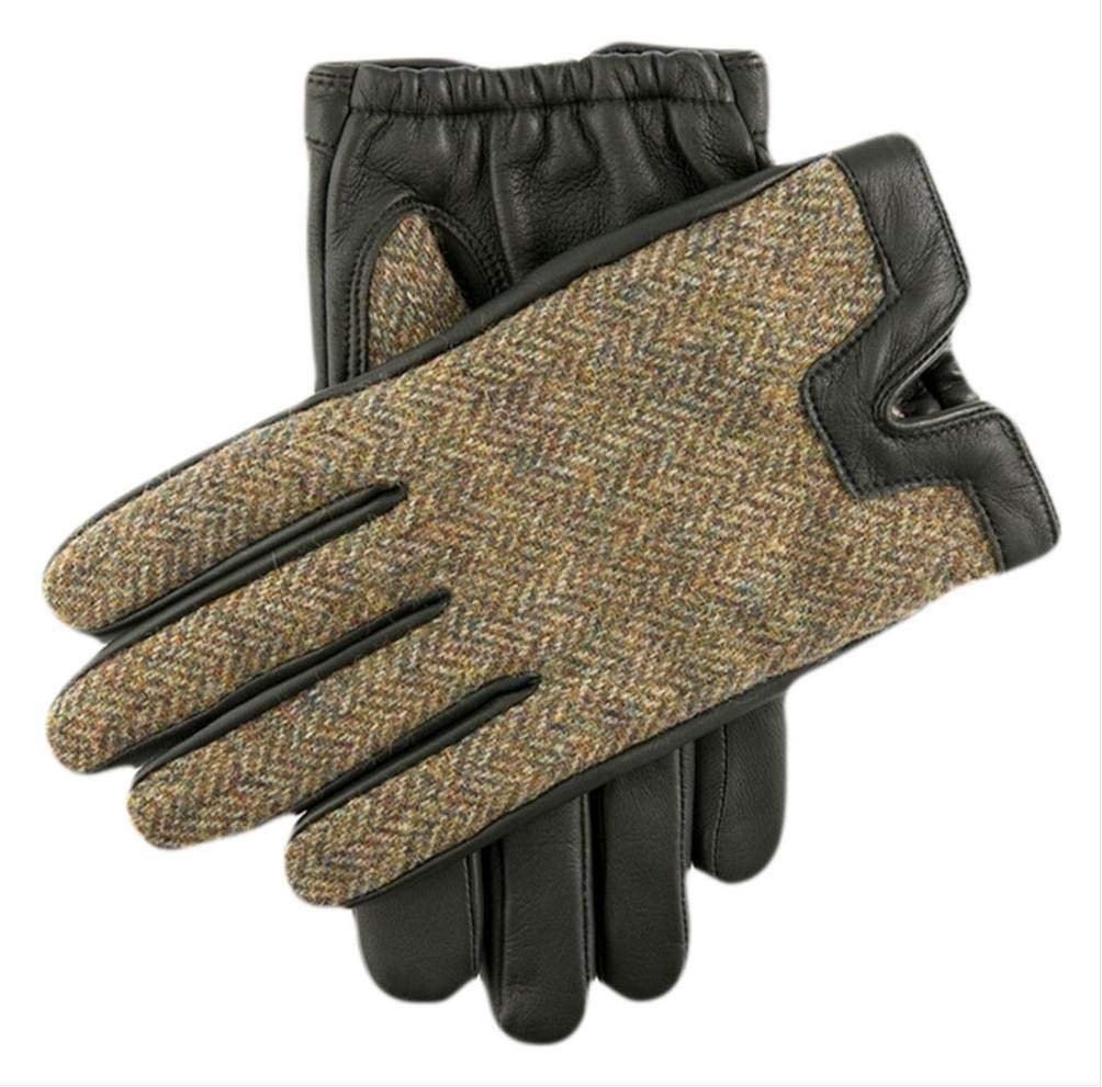 Dents Men's Merevale Herringbone Tweed Gloves - Hunter Green/Spruce/Beige - Size Large - Winter Outdoor Hunting & Casual Fashion Accessories