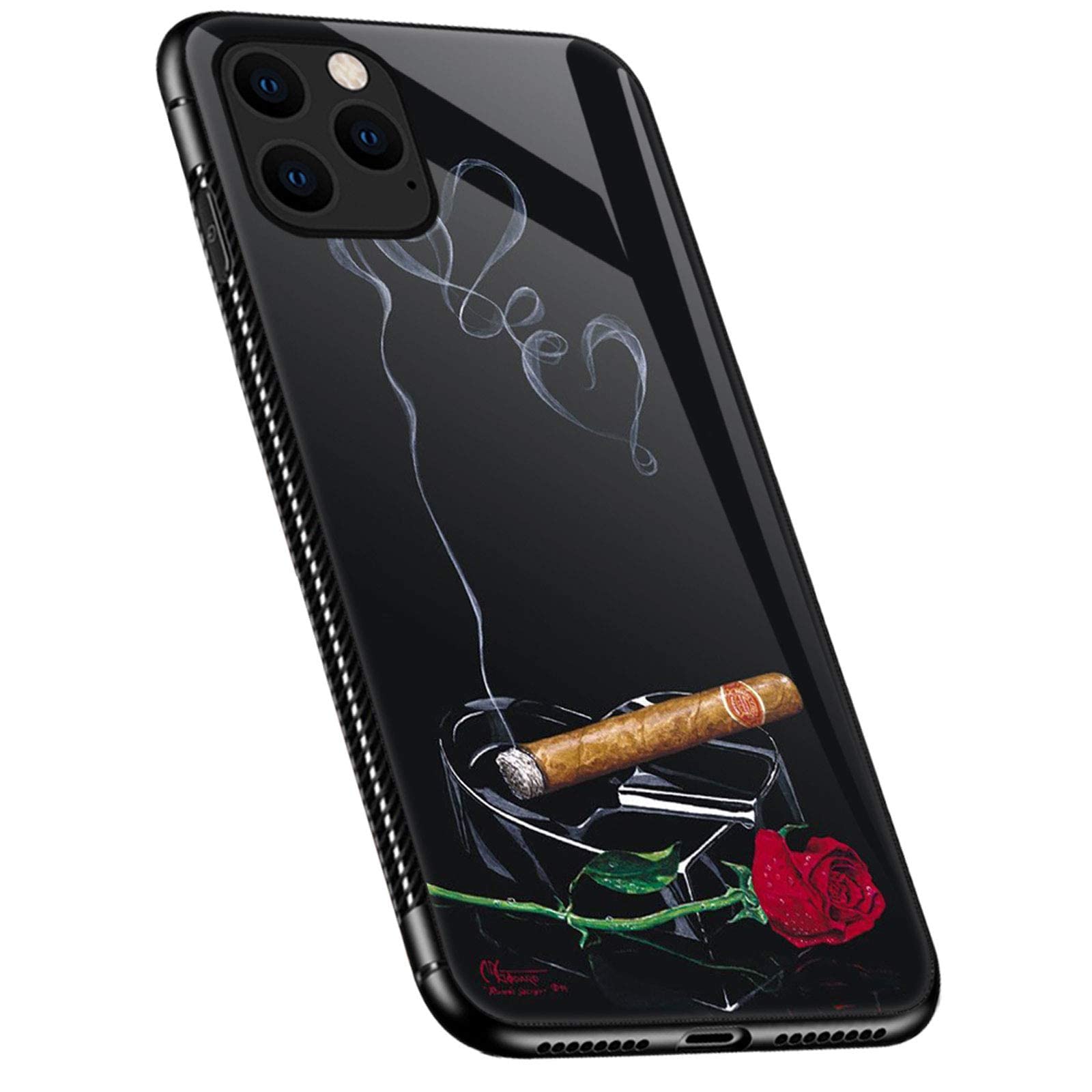 Premium iPhone 11 Case for Women - Smoke & Roses Design, Ultra Protective Shockproof Soft Silicone TPU Cover with Non-Slip Back - Compatible with Apple iPhone 11 - Perfect for Daily Use, Work & Travel