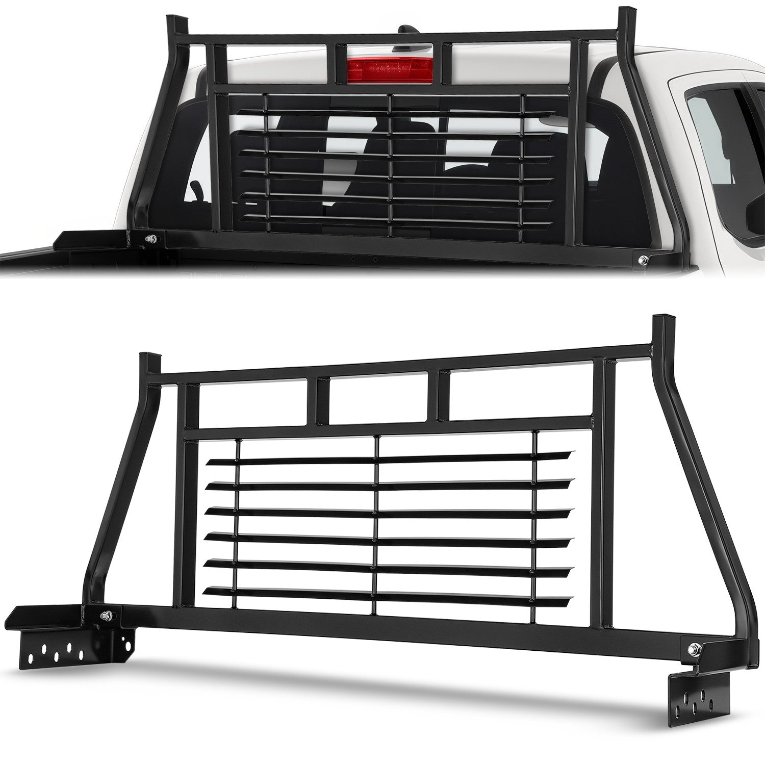 1 X 2 Inch Steel Tubing Headache Rack for 2005-2023 Toyota Tacoma Pickup Truck - Heavy Duty Rear Window Protection for Off-Road & Work Trucks