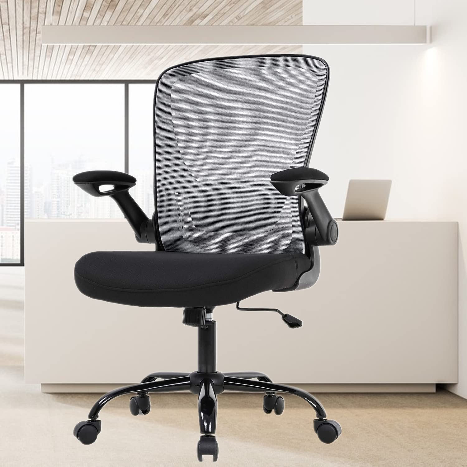 Ergonomic Home Office Chair with Lumbar Support - Adjustable Mesh Computer Desk Chair with Armrests, Swivel & Rolling Wheels for Women & Adults - Perfect for Long Work Hours & Gaming - Grey