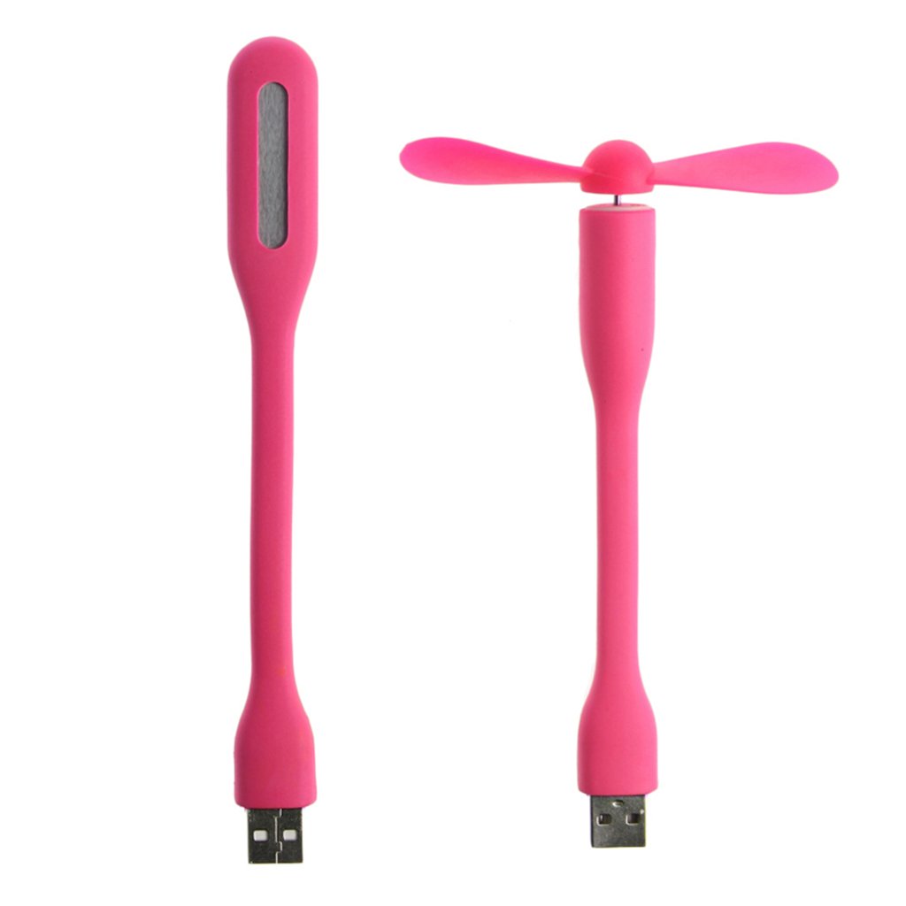 Portable USB Desk Fan with LED Light - 5V Flexible Mini Fan for Laptop, Computer, Camping & Office Use - USB Powered Cooling Fan & Night Light for Home, Travel & Workspace
