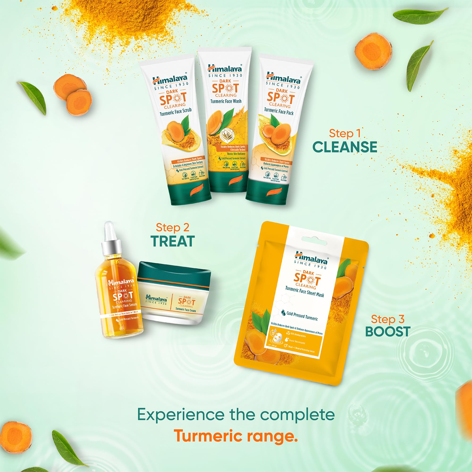 Himalaya Dark Spot Clearing Turmeric Face Serum - 10% Glycolic Acid & 2% Niacinamide - Organic Turmeric Extract for Brighter Skin - Reduces Dark Spots in 7 Days - 30ml - Perfect for Nighttime Skincare Routine & Hyperpigmentation Treatment