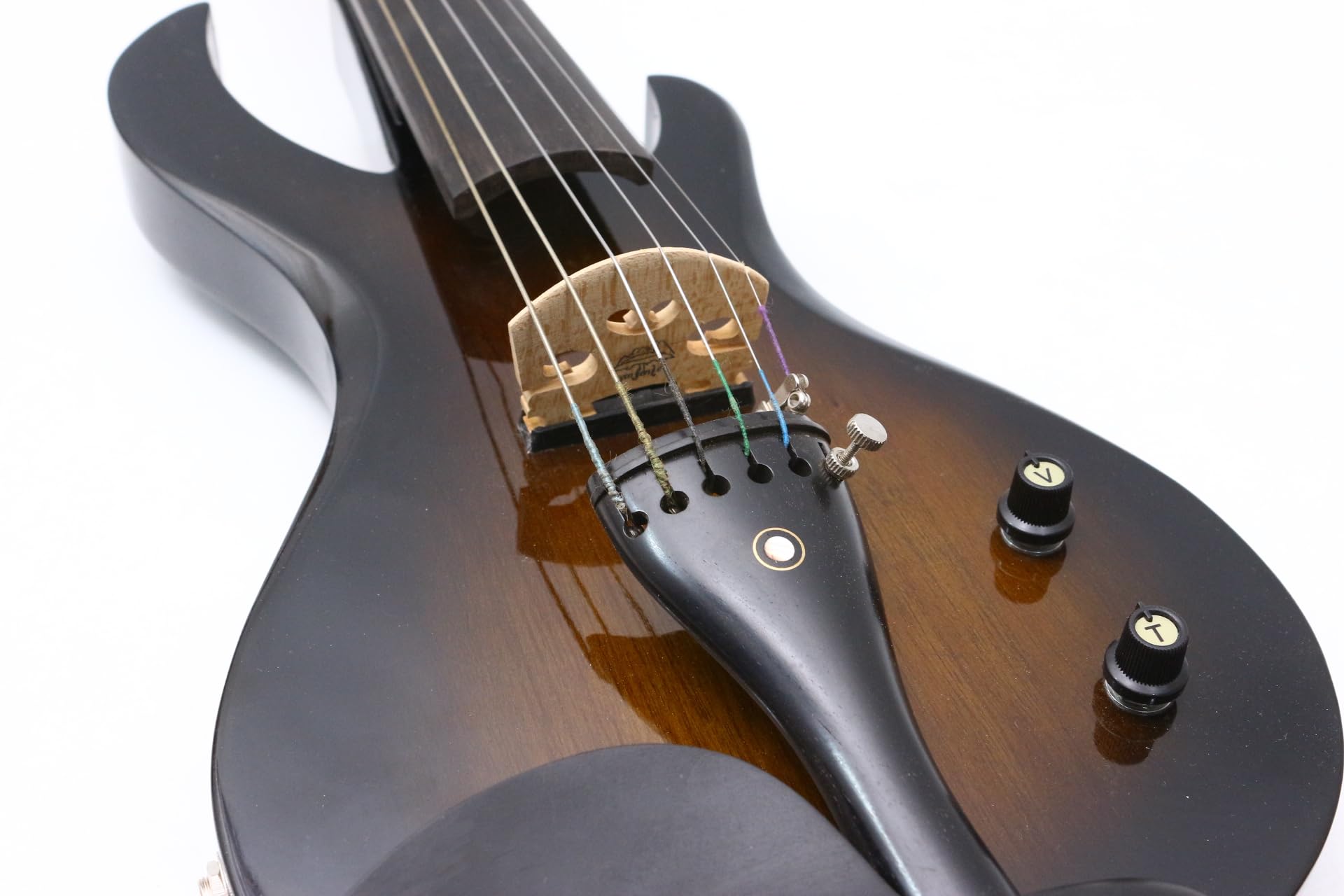 **4/4 Full Size Solid Wood Electric Violin with Ebony Fittings – 6-String Sunburst Design, Includes Violin Case & Bow – Perfect for Performances, Practice & Studio Recording**