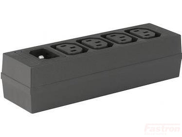 IEC C14 Power Distribution Unit - 1x C14 Male to 4x C14 Female Outlets with Snap-in Mounting for 2mm Panels | Quick Connect Terminals 4.8x0.8mm | Ideal for Server Racks, Data Centers & Industrial Equipment