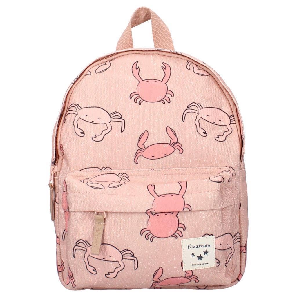 **Kids Backpack with Cute Crab Design - Pink School Bag for Boys & Girls, Lightweight & Durable for School, Travel, and Outdoor Adventures**