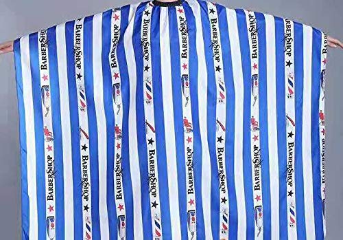 Professional Hair Cutting & Coloring Cape with Blue Stripes - Waterproof Salon Cape for Hairdressers, Barbers & DIY Home Use