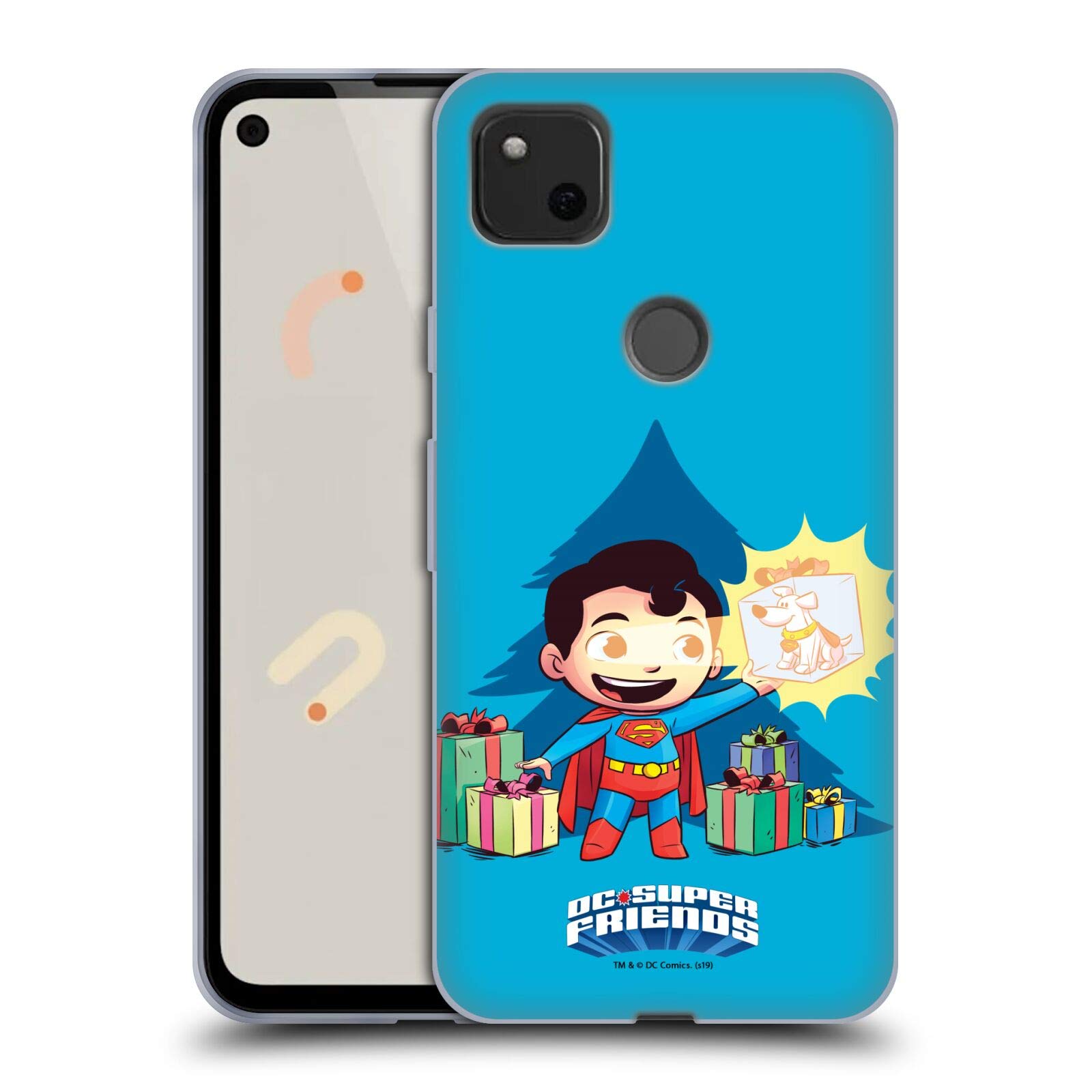Head Case Designs Officially Licensed Super Friends DC Comics Superman Christmas Toddlers Holidays Soft Gel Case for Google Pixel 4a - Perfect Gift for Kids & Holiday Parties