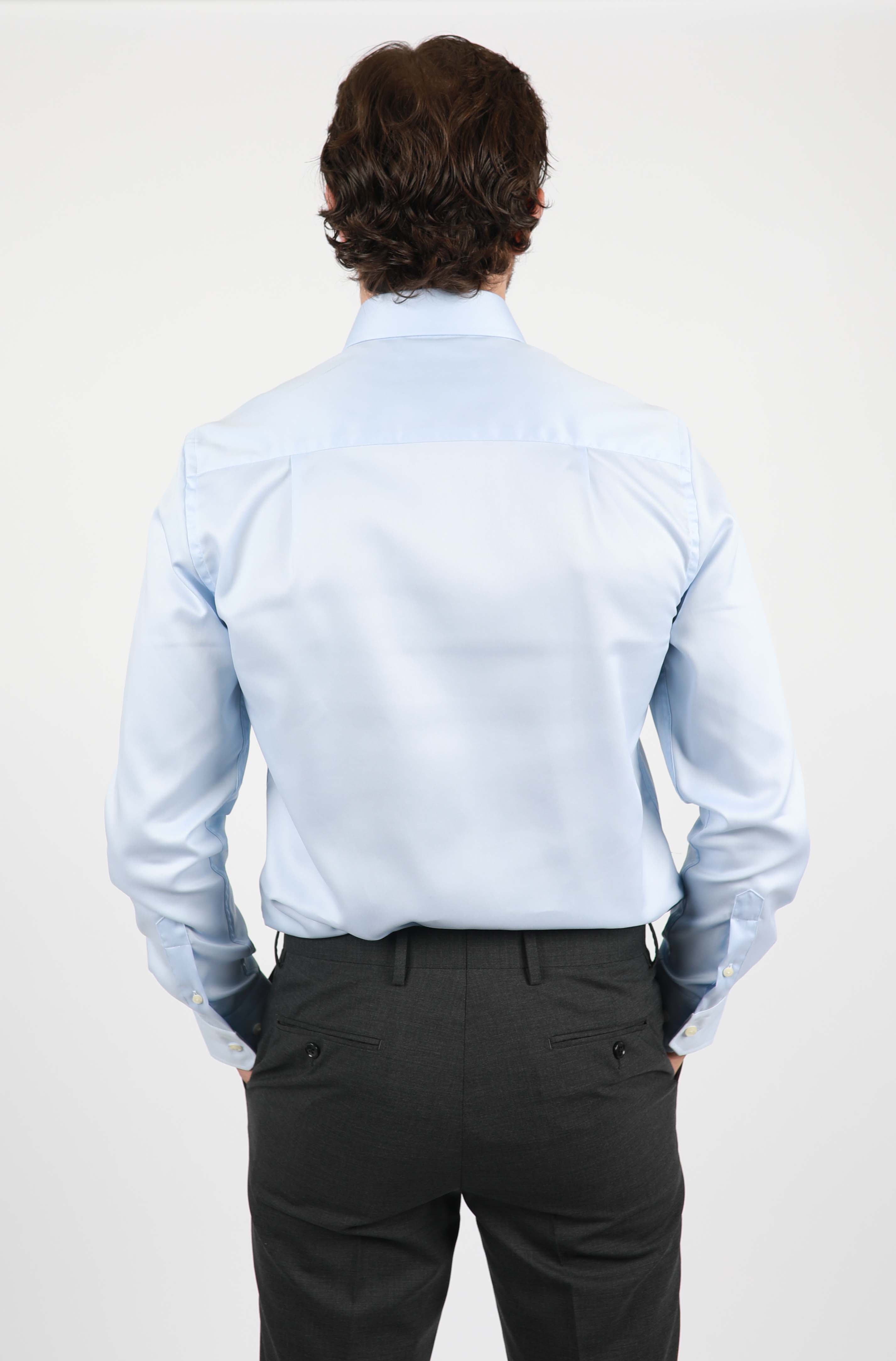 Blue Micro Twill Slim Fit Shirt for Men | Comfortable & Stylish Casual Wear for Office, Dating & Outdoor Activities