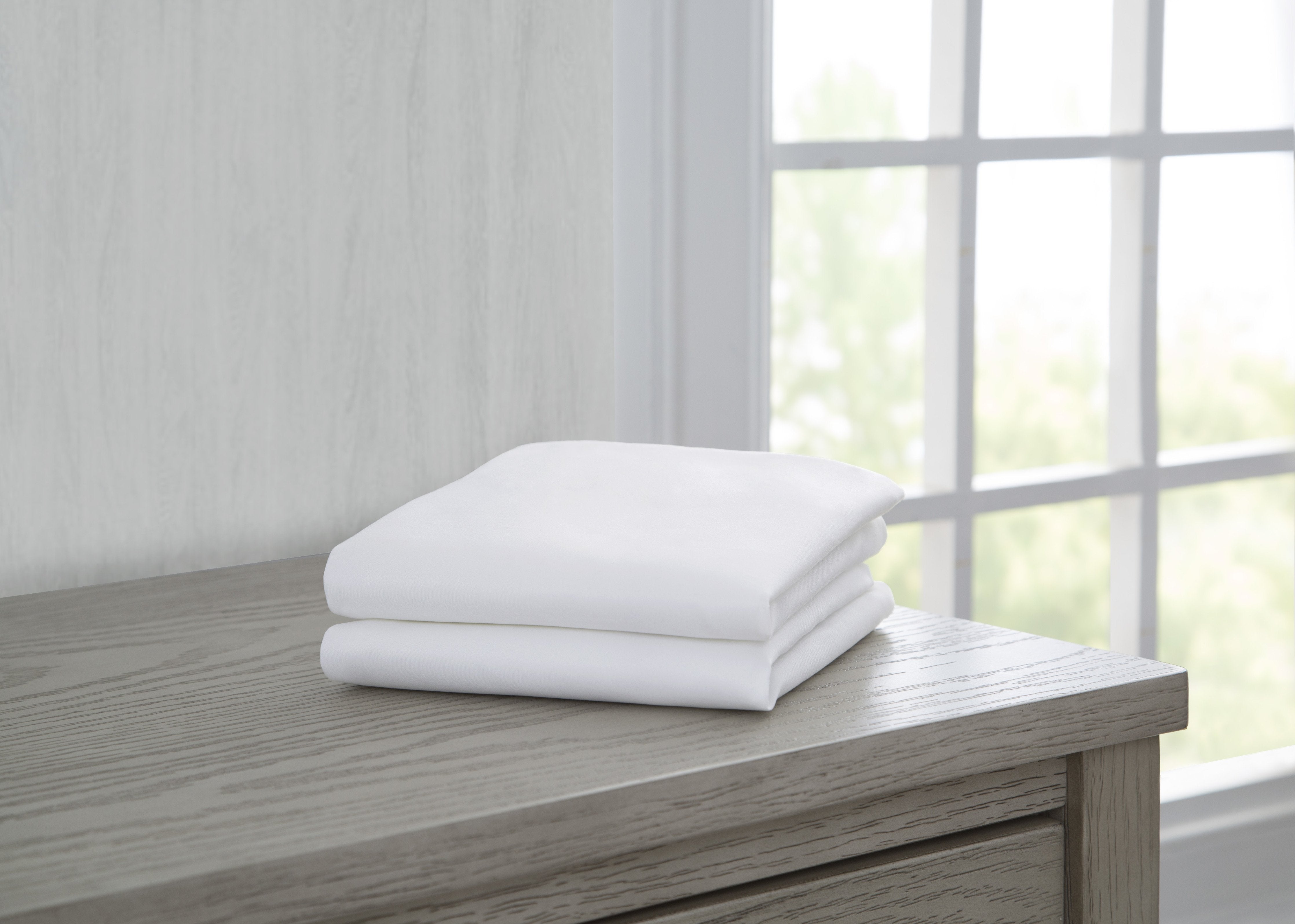 2 Pack Fitted Bassinet Sheets - Compatible with Delta Children Bassinets 25201, 35201, 35302 | Soft Crib Mattress Protector for Newborn Nursery & Travel