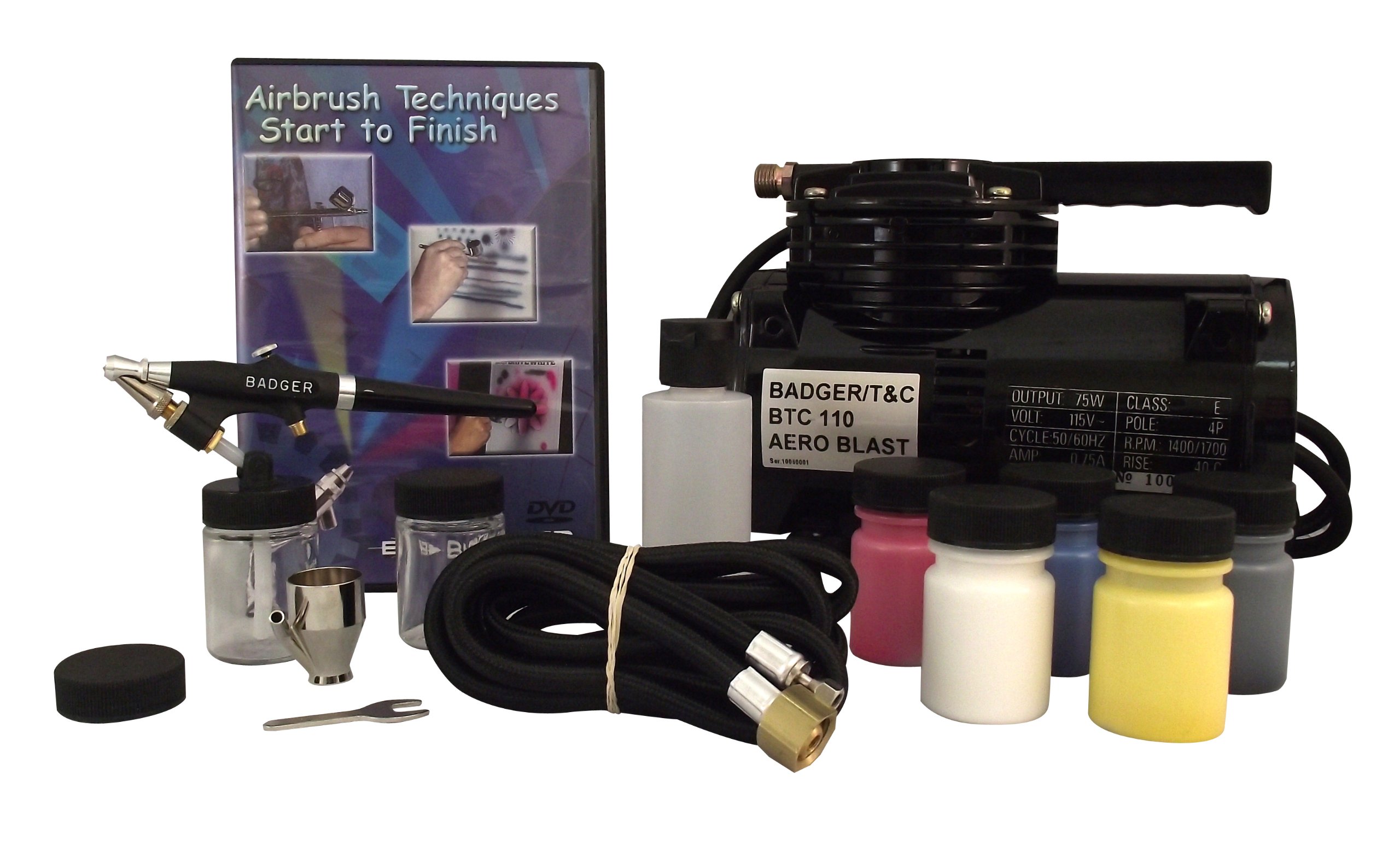 Badger Air-Brush Co. 314-SSWC Starter Airbrush Kit with Compressor - Perfect for Hobbyists, Model Painting & DIY Art Projects