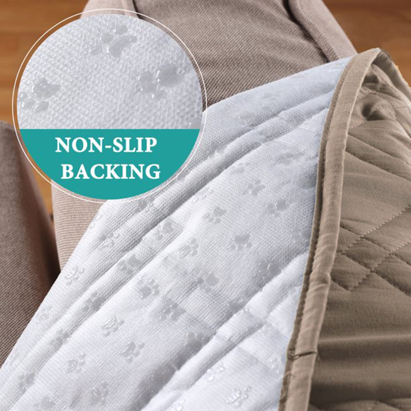 Reversible Water Resistant Sofa Slipcover with Elastic Straps - Stretchable Couch Cover Furniture Protector for Pets, Kids & Children | Perfect for Living Room, Family Room & Pet-Friendly Homes