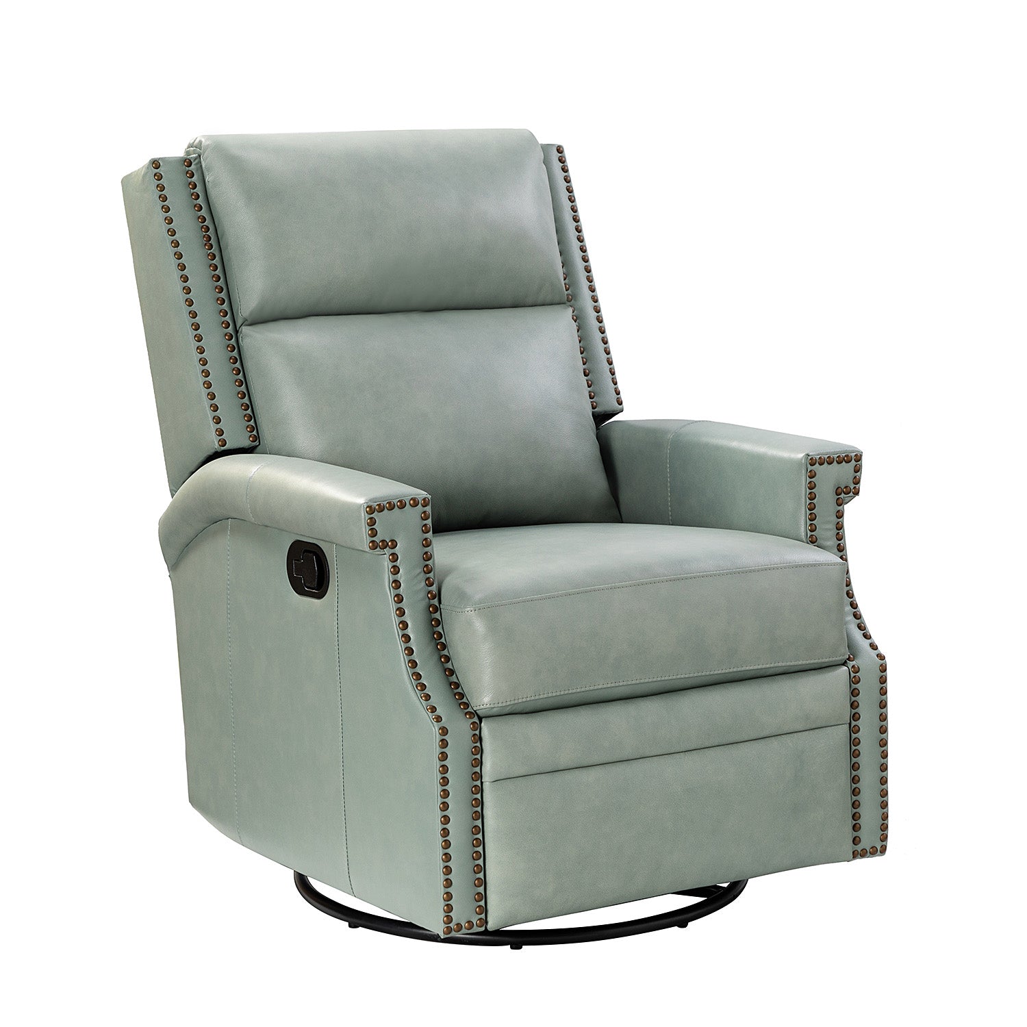 Canace Modern Genuine Leather Manual Glider Rocker Recliner Chair - Comfortable Swivel Lounge Chair for Living Room, Nursery, and Office Relaxation