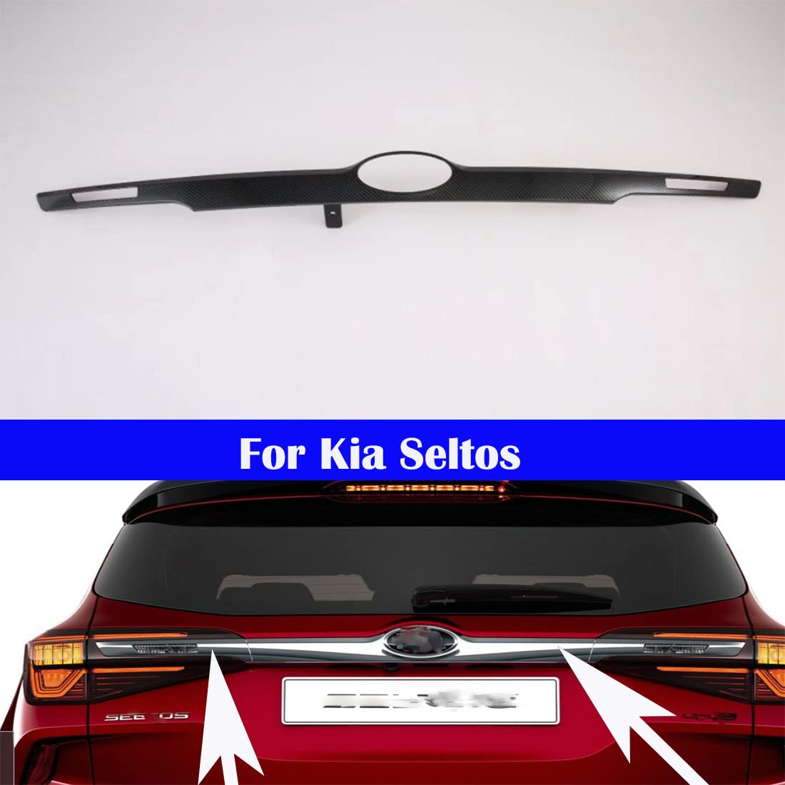 2020-2023 Kia Seltos Carbon Fiber Rear Trim Decorative Strip - Exterior Car Accessories for Style & Protection | Perfect for Car Enthusiasts & Customization