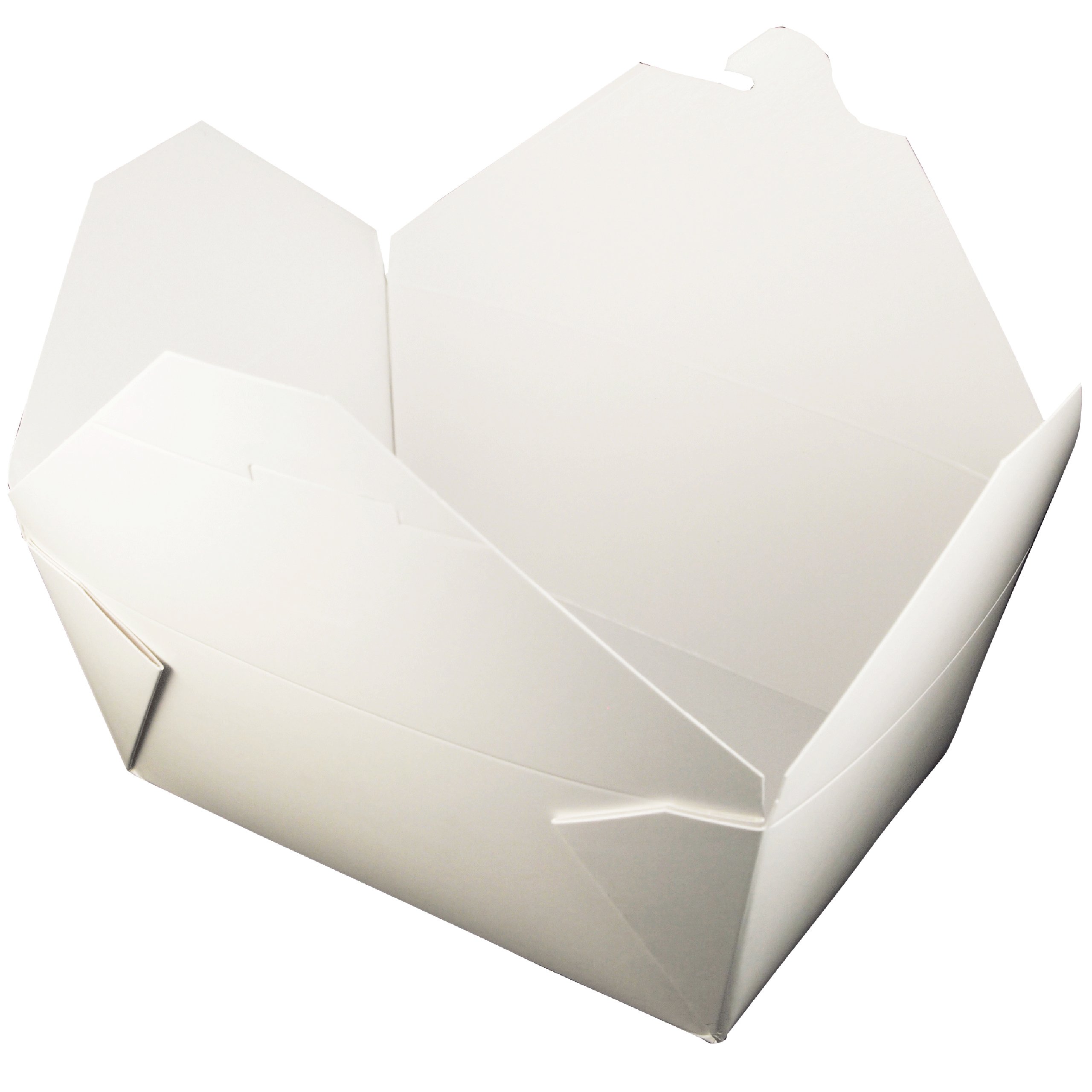 Fold-Pak Bio-Pak 04BPWHITEM Eco-Friendly White Paper Takeout Container - 7.75
