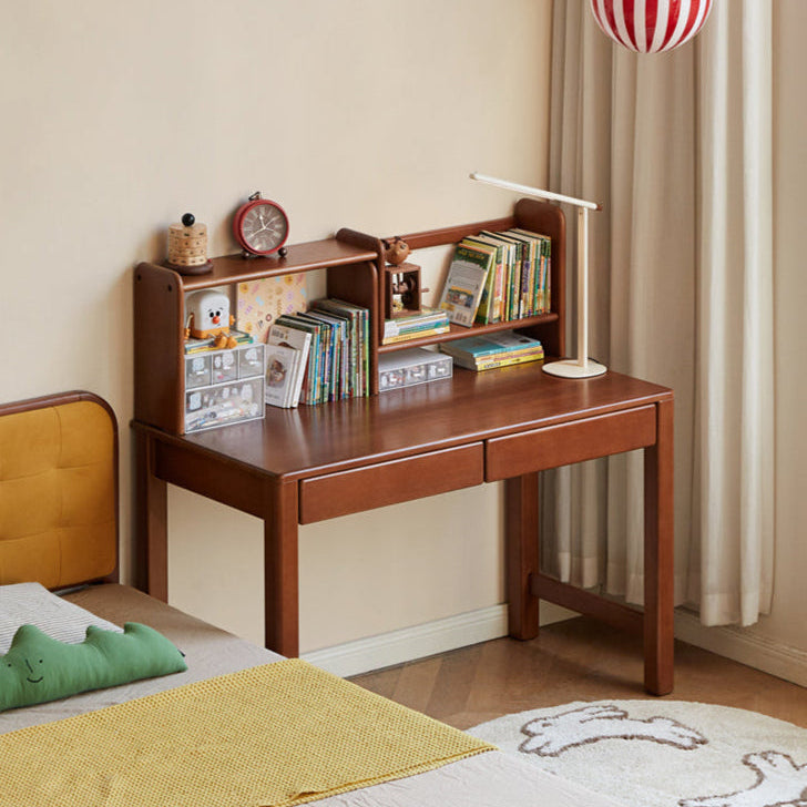 Solid Poplar Wood Kids Study Desk with Bookshelf - Durable Children's Learning Table for Homework & Reading - Perfect for Bedrooms, Playrooms & Homeschooling