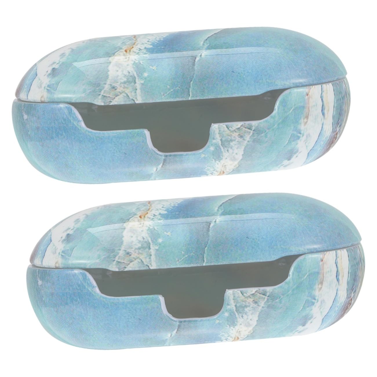 Hemobllo 2 Pack Anti-Slip Headphone Stand Holder - Marble Design, White | Compact & Stylish Organizer for Desk, Office, Gaming Setup