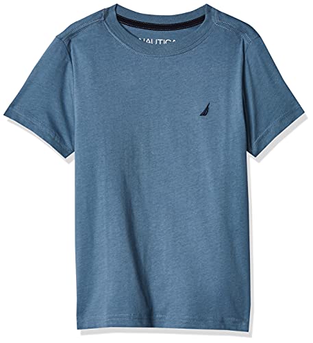 Nautica Boys' Short Sleeve Solid Crew-Neck Cotton T-Shirt | Classic Casual Tee for Kids | Perfect for School, Playdates & Everyday Wear