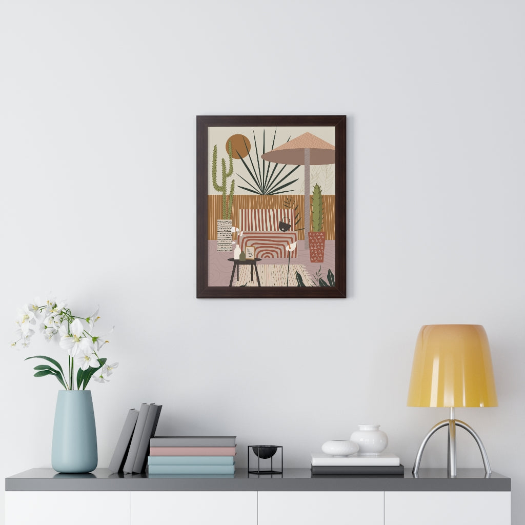 Modern Art Sketch Framed Vertical Poster - Wall Decor for Living Room, Bedroom & Office - Handmade Canvas Painting for Home Decoration