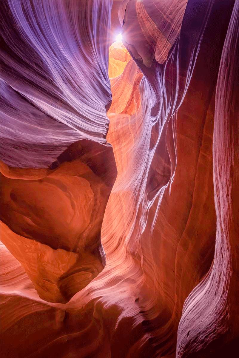 Antelope Canyon Sunburst Wall Art - Stunning Desert Landscape Photography Print for Home & Office Decor | Perfect for Living Room, Bedroom, or Gift