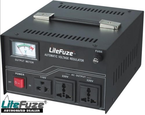 LiteFuze LR 1500 Heavy Duty 1500 Watt Voltage Converter & Regulator - Power Stabilizer for Home Appliances, Electronics & Travel Use in USA