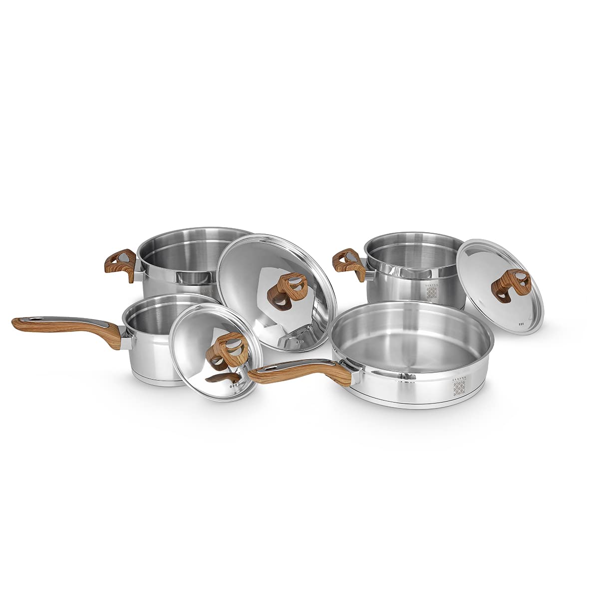 Premium 7-Piece Stainless Steel Cookware Set - Non-Toxic, Non-Stick, Induction Compatible Pots & Pans with Lids - PFAS & PFOA Free - Perfect for Home Cooking, Professional Kitchens & Healthy Meal Prep