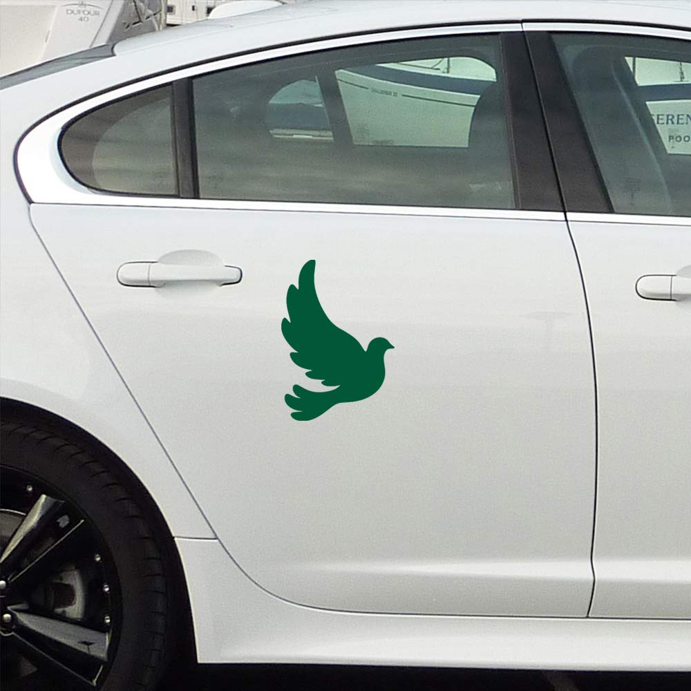 Premium Waterproof Vinyl Decal Stickers - Set of 2 Dove Silhouette (Green) for Laptop, Phone, Helmet, Car Window, Bumper, Mug, Cup, Door & Wall Decoration - Perfect for DIY Home Decor, Personalizing Gadgets & Vehicle Customization