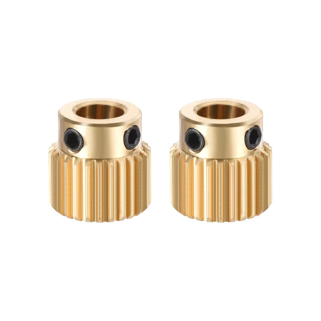 uxcell 26 Teeth Brass Drive Gear Extruder Wheel - 5mm Bore (2 Pack) - Perfect for 3D Printer Repairs & DIY CNC Machine Upgrades