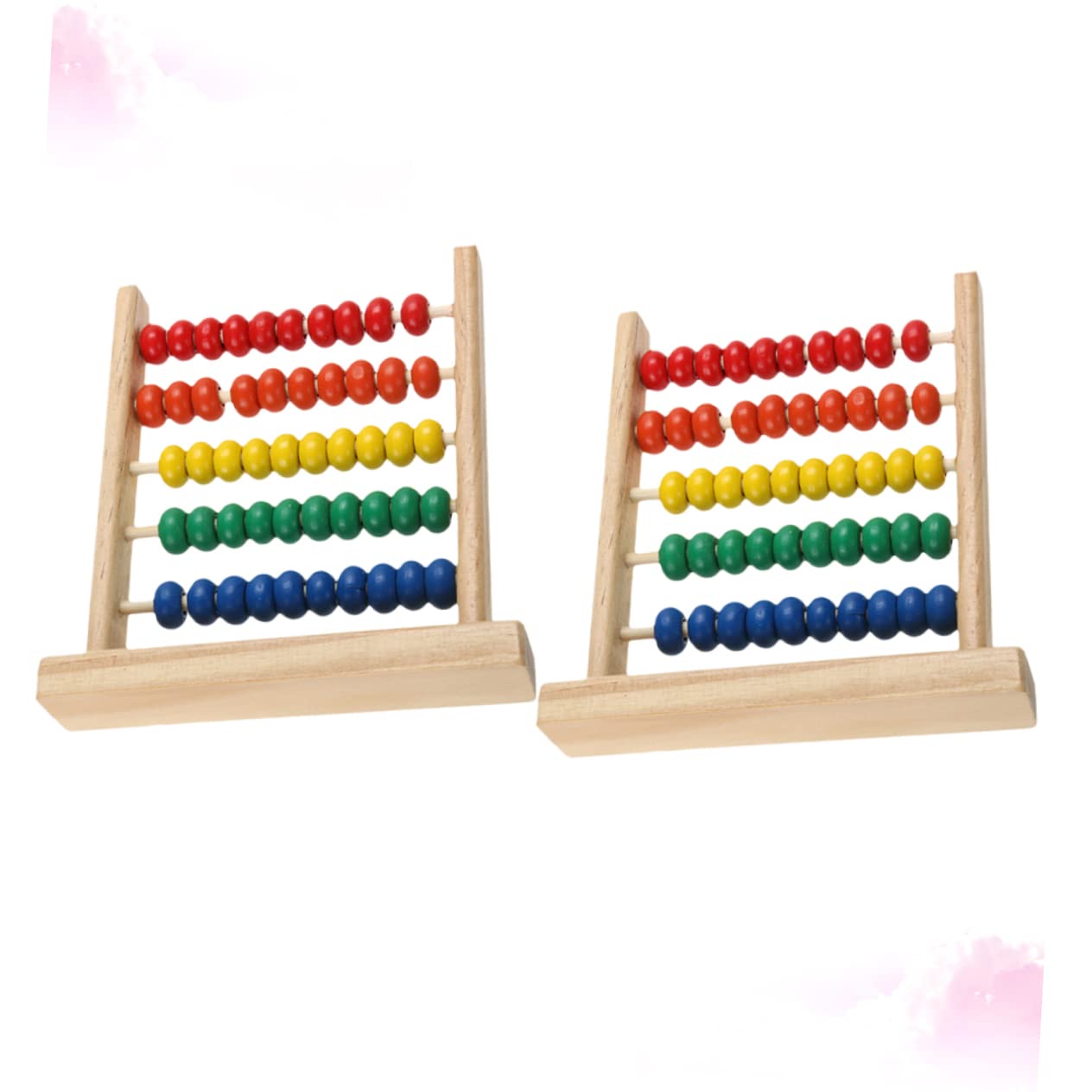 TOYANDONA 2-Piece Wooden Abacus Toy Set - Colorful Counting Beads Math Learning Tool for Kids, Educational STEM Toy for Preschool & Kindergarten - Perfect for Classroom, Homeschool & Early Math Skills Development