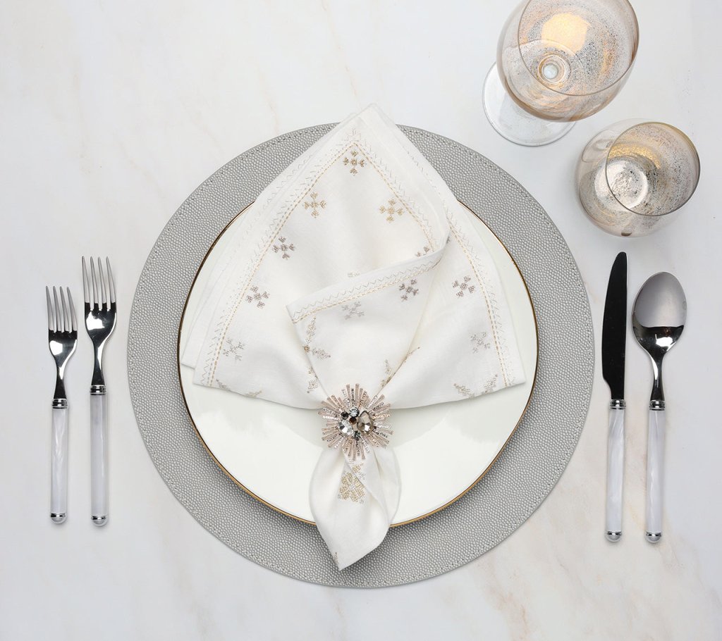 Luxury Shagreen Placemats Set of 4 - Waterproof & Heat-Resistant Table Mats for Dining, Kitchen, and Party Decor - Elegant Home Tableware for Everyday Use and Special Occasions