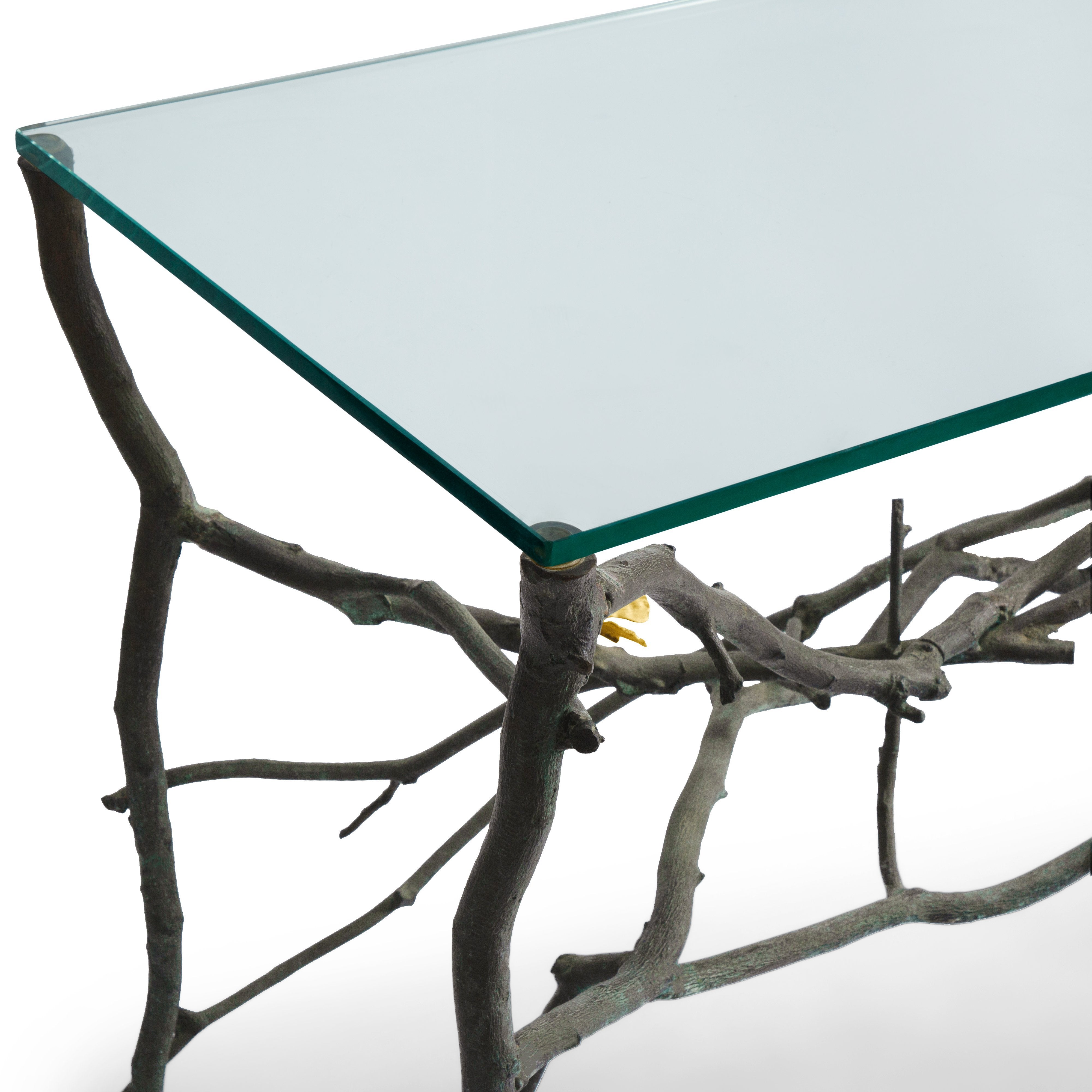 Elegant Butterfly Ginkgo Console Table - Entryway Sofa Table with Unique Leaf Design for Home Decor & Living Room