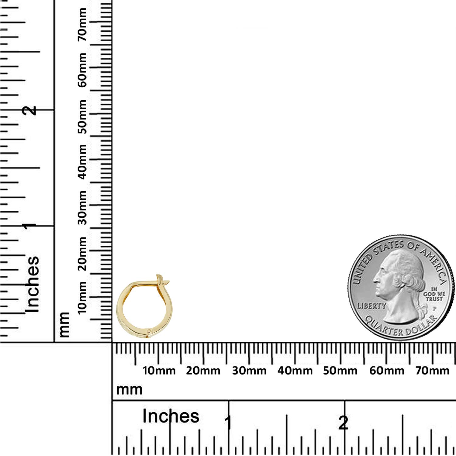 AVORA 10K Yellow Gold Diamond-Cut Petite Huggie Hoop Earrings for Women - Dainty Everyday Jewelry, Perfect for Work, Date Night & Gifts