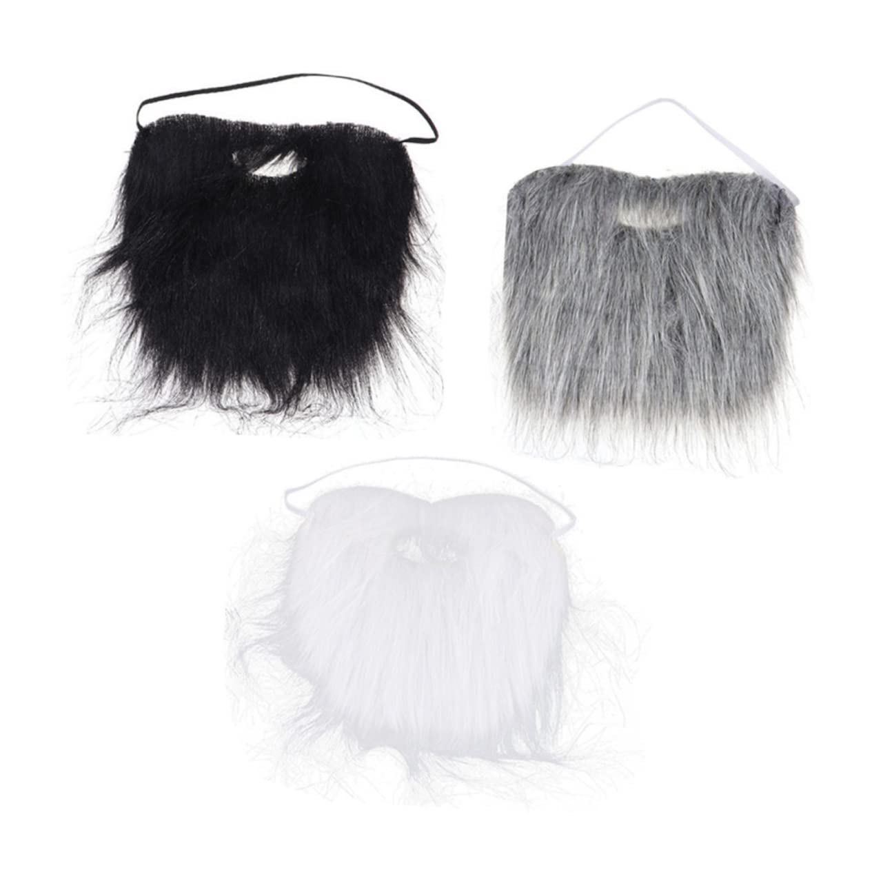 TOYANDONA 3-Piece Fake Beard Set - Santa Claus Beard & Mustache Costume Accessories for Kids & Adults - Soft Plush Christmas Party Makeup Decor - Perfect for Halloween, Cosplay, and Holiday Dress-Up