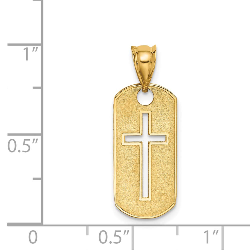 FJC Finejewelers 14k Yellow Gold Polished Cross Cut-Out Charm Pendant - Elegant Religious Jewelry for Women, Perfect for Gifts, Daily Wear & Special Occasions