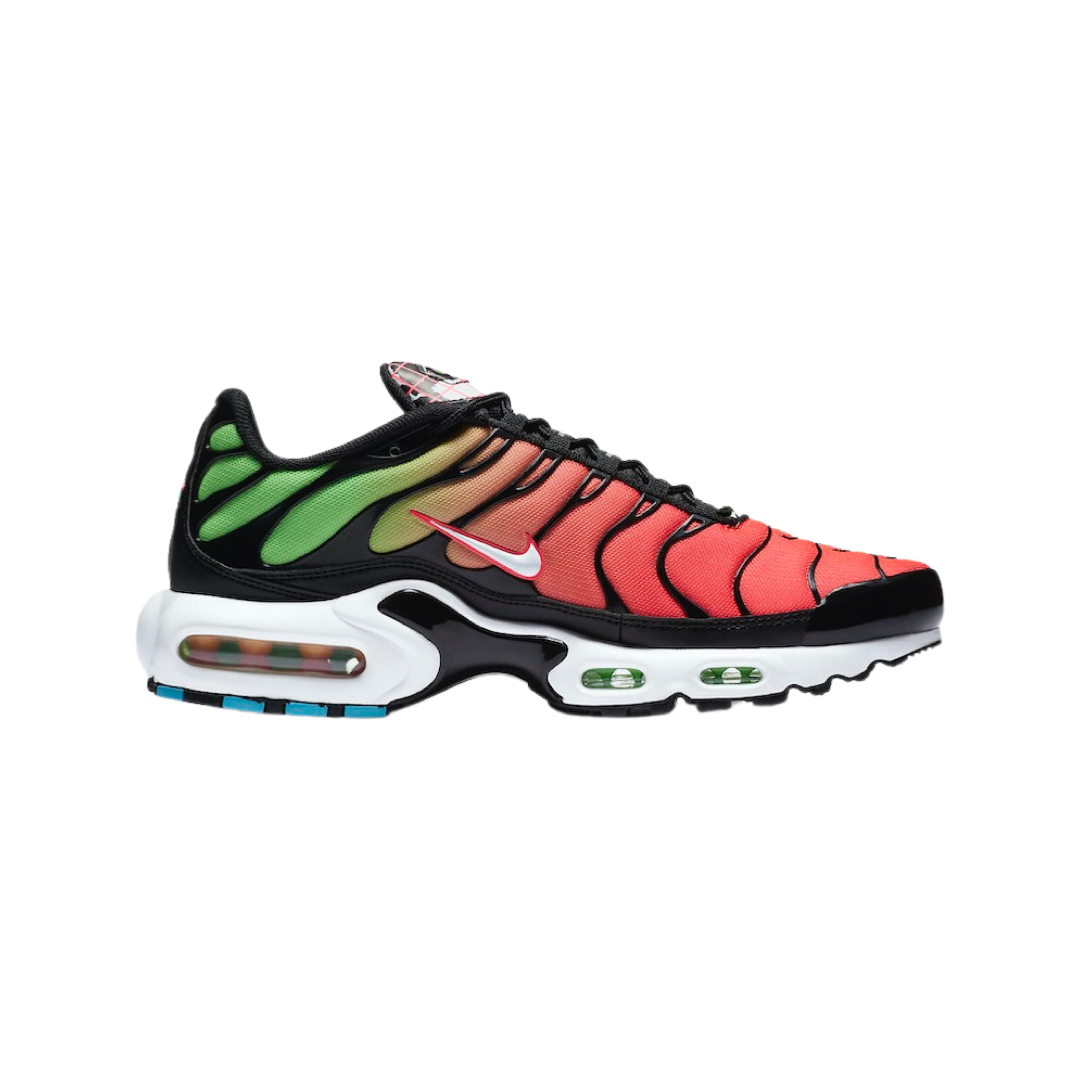 Nike Air Max Plus Men's Running Shoes - Worldwide Watermelon Black White Green Strike for Jogging, Gym & Casual Wear