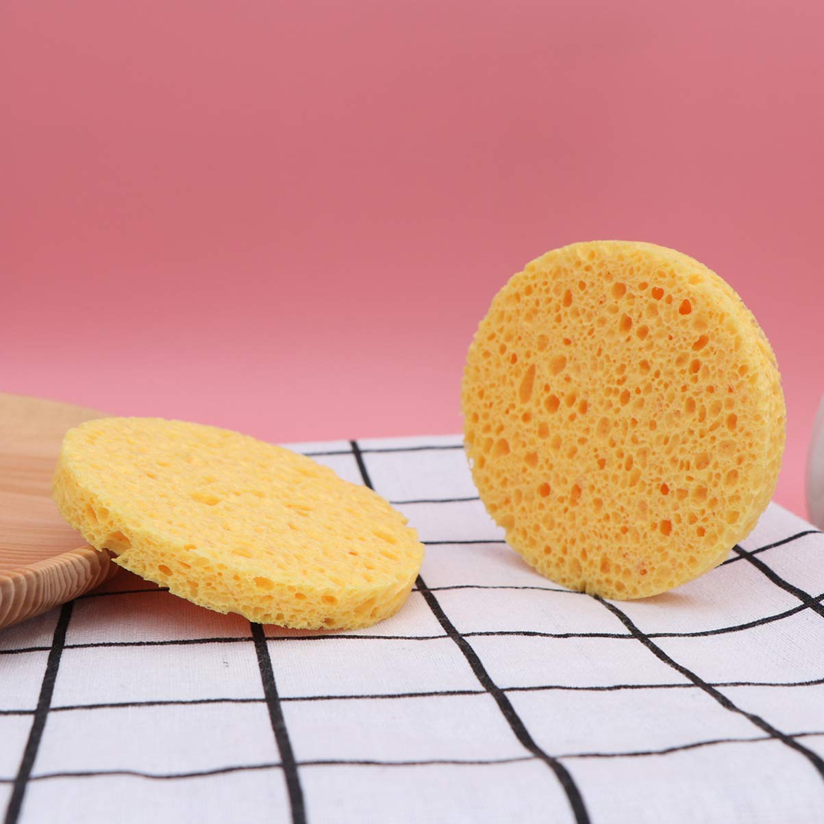 12pcs Natural Cellulose Makeup Sponges - Exfoliating & Deep Cleansing Facial Sponge Puffs for Makeup Removal | Soft Compressed Cosmetic Sponges for Spa, Travel & Daily Beauty Routine