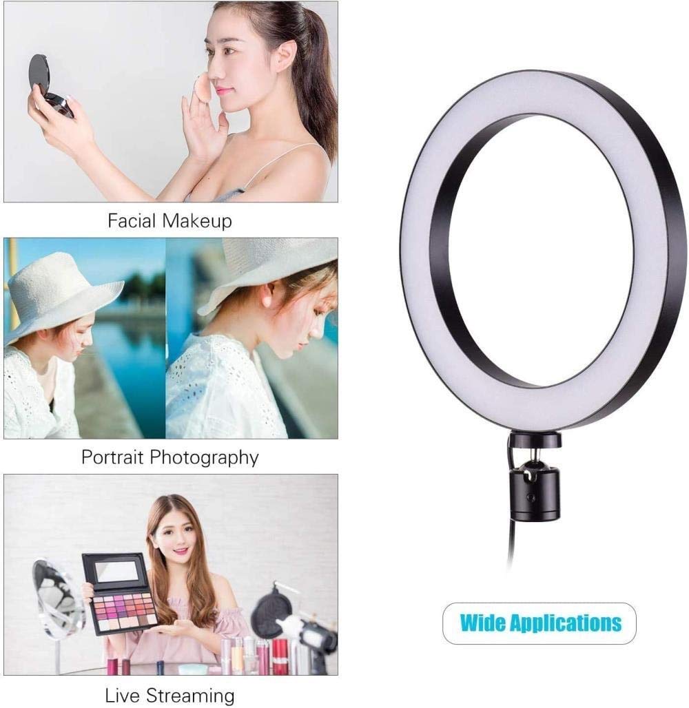 10 Inch 26cm LED Ring Light with Phone Clip - 360° Rotatable Fill Light for Live Streaming, Selfies, YouTube Videos & Photography - Perfect for TikTok, Instagram & Makeup Videos