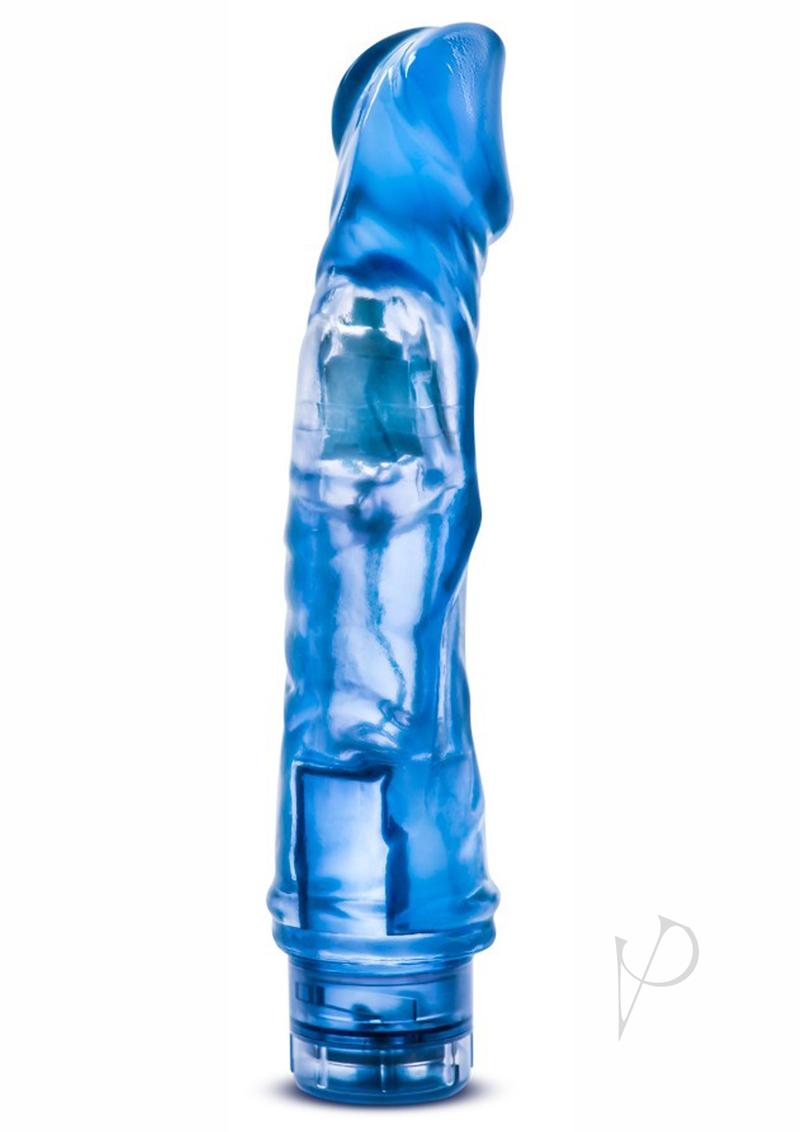 B Yours Vibe 6 Vibrating Dildo 9 Inch - Powerful 10-Speed Rechargeable Adult Toy for Women & Couples - Perfect for Solo Play & Intimate Moments - Waterproof & Body-Safe Blue Silicone