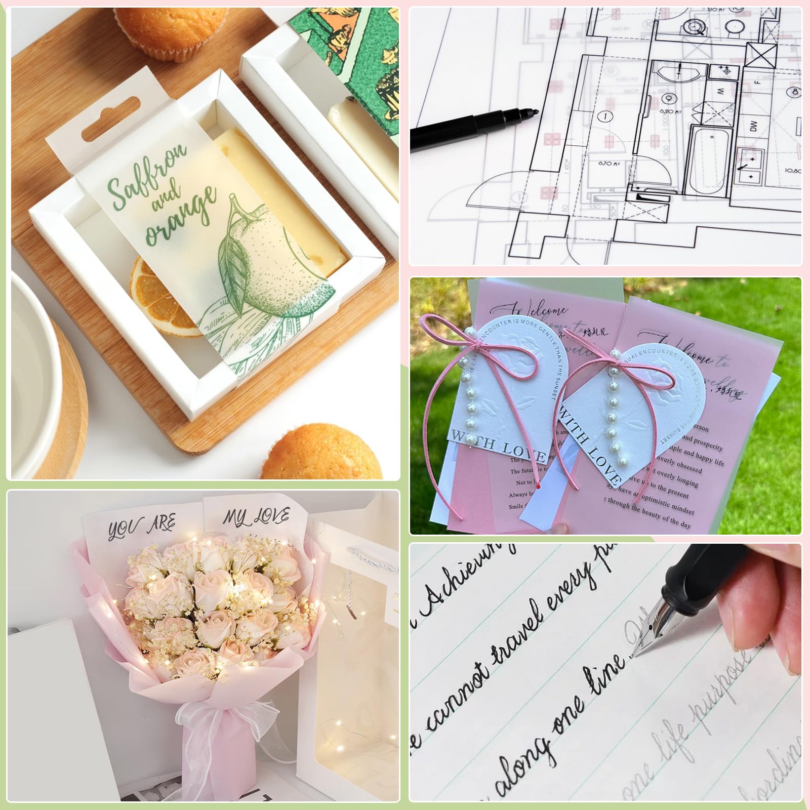 Premium Phinus 72-Sheet Vellum Paper Pack - 8.5