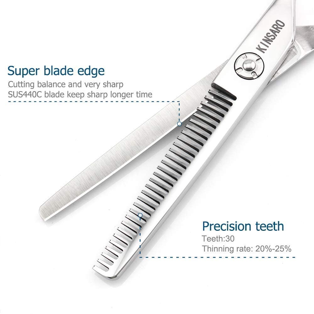 Professional 440C Hair Cutting Scissors 7 Inch & Thinning Shears 6 Inch - Sharp Stainless Steel Barber Scissors for Salon, Styling, and Home Haircuts