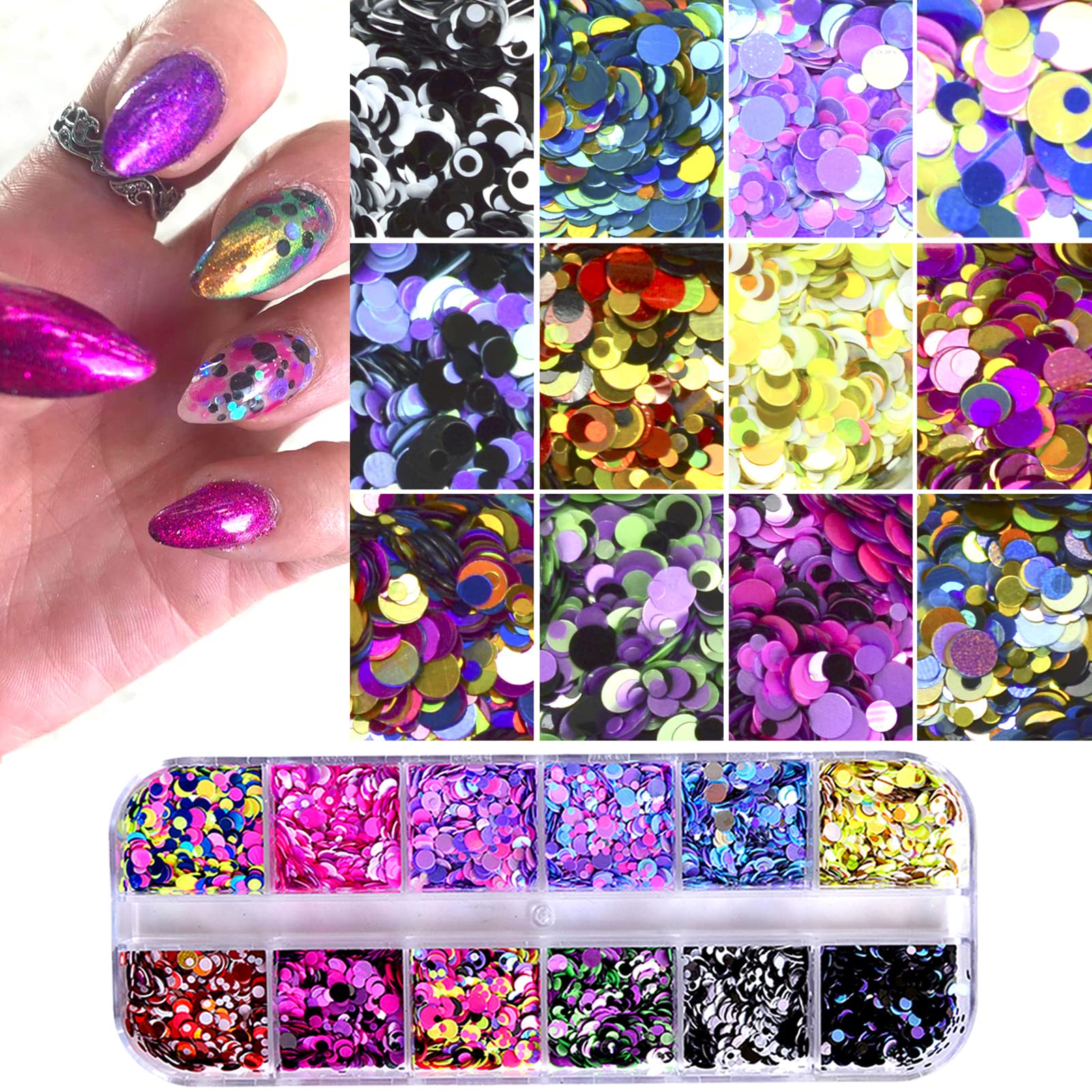 Holographic Nail Glitter Sequins Set - Laser Butterfly & Star Chunky Glitter Flakes for Acrylic Nails, Nail Art, DIY Manicure - Perfect for Nail Salon, Home Nail Design, Party Makeup (4 Styles)