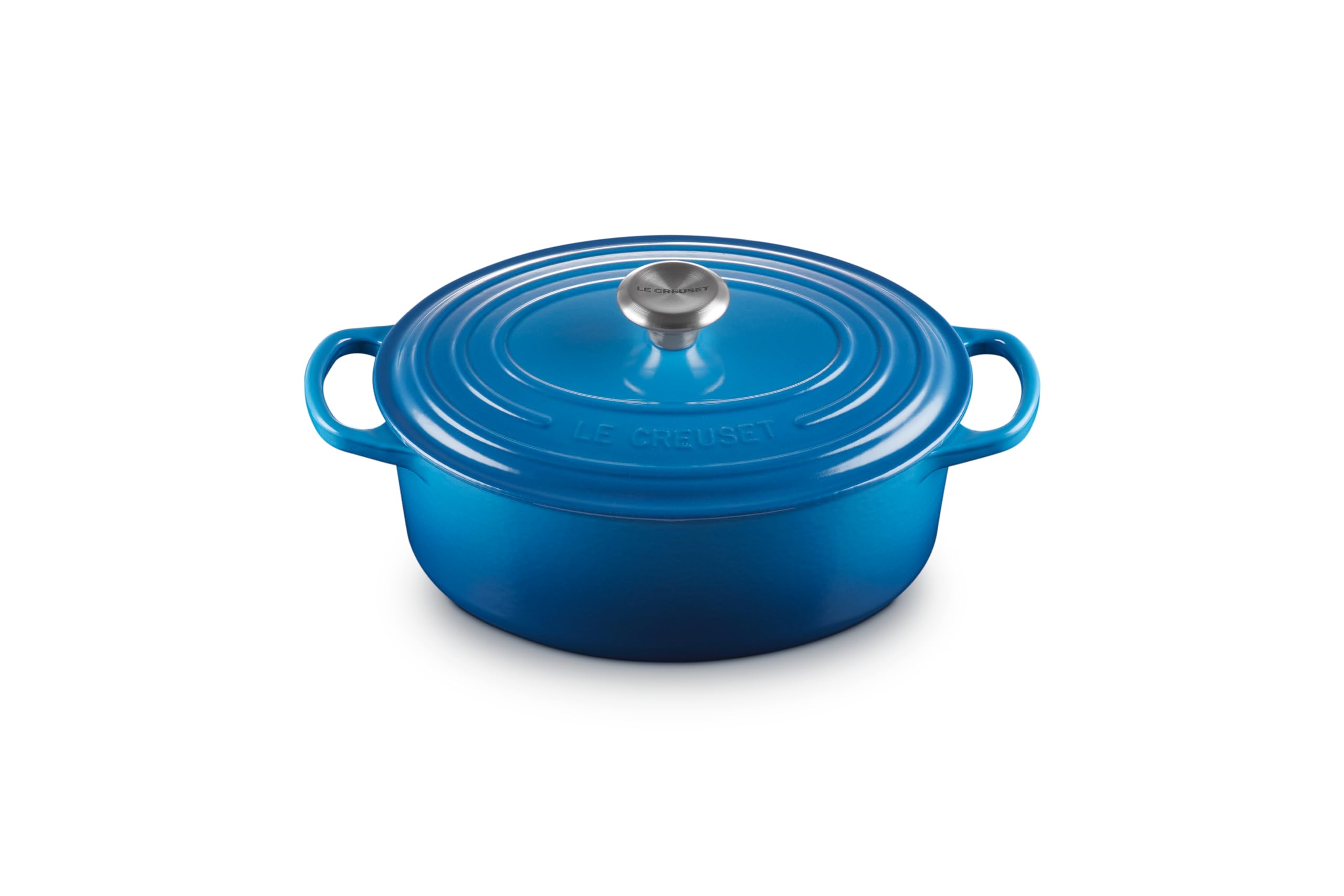 Le Creuset Enameled Cast Iron Signature Oval Dutch Oven 2.75 Quart - Marseille Blue - Premium Cookware for Braising, Roasting & Baking - Perfect for Soups, Stews & Family Dinners