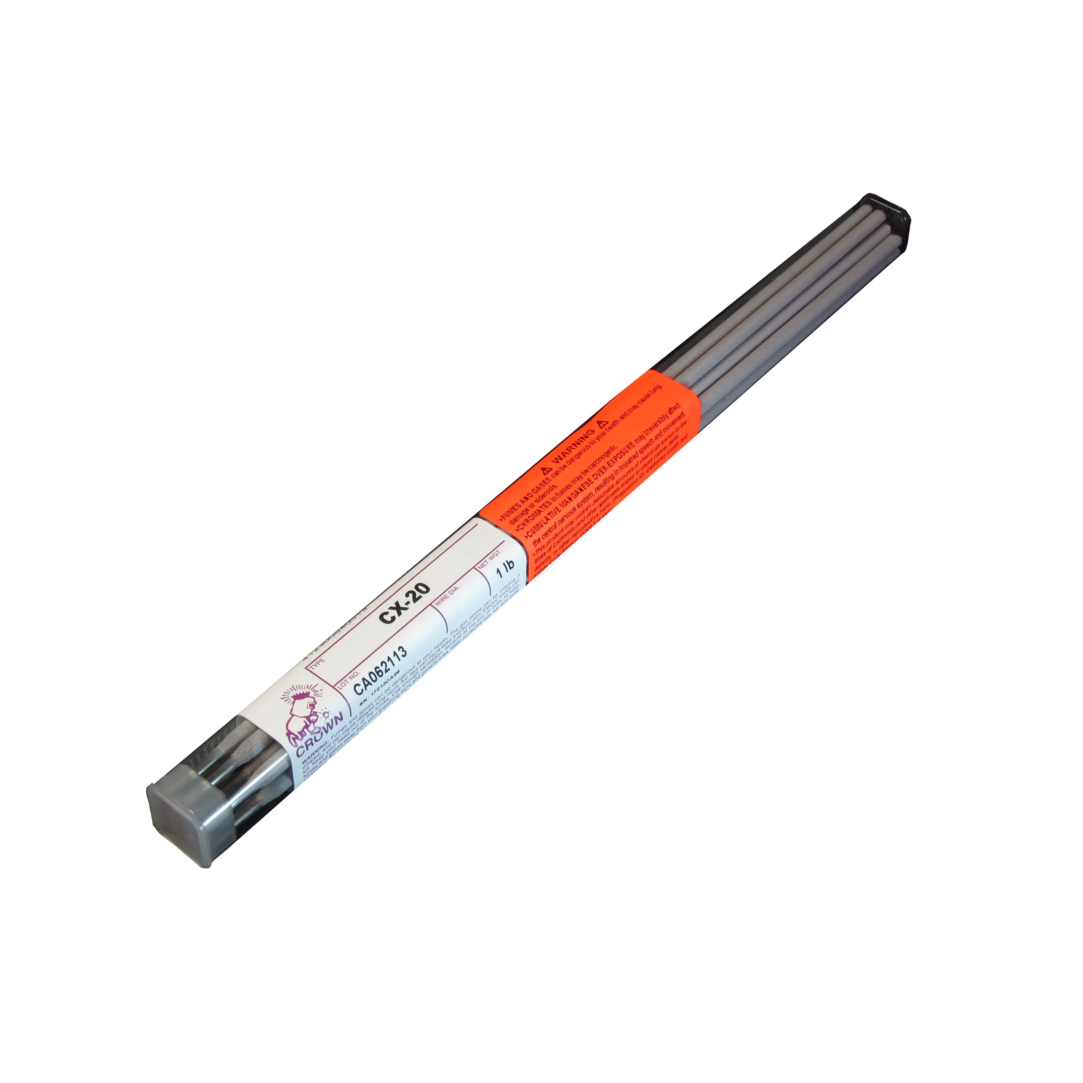 Crown Alloys CX20 1/8 Electrode 1 lb Tube TECX/EO BP - Premium Welding Electrodes for Metal Fabrication & Repair