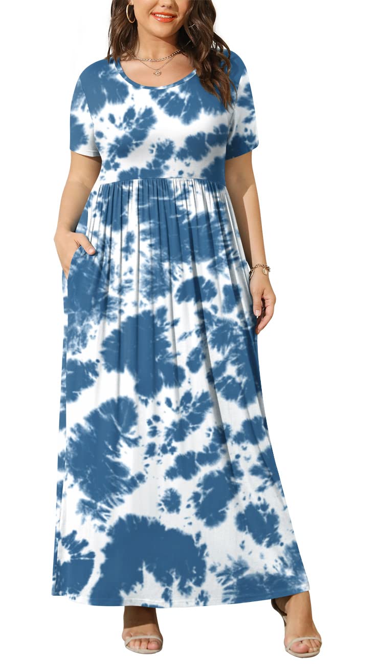 BISHUIGE Plus Size Maxi Dress for Women - Summer Long Dresses with Pockets (XL-6X) | Perfect for Beach Vacations, Date Nights & Casual Outings