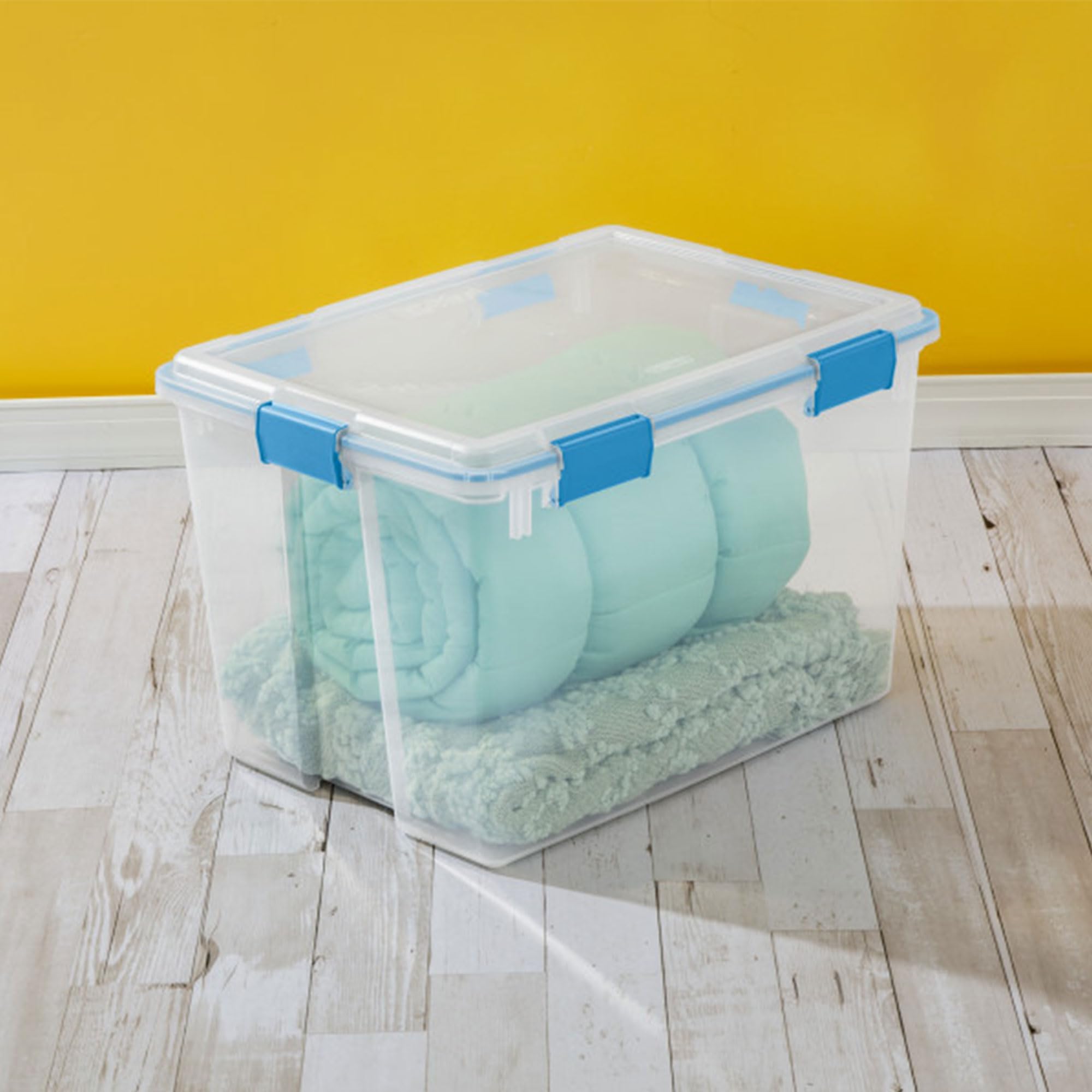 Sterilite 8-Pack 80 Quart Weatherproof Storage Bins with Secure Latching Lids - Airtight Plastic Containers for Home Organization, Garage Storage & Outdoor Gear Protection