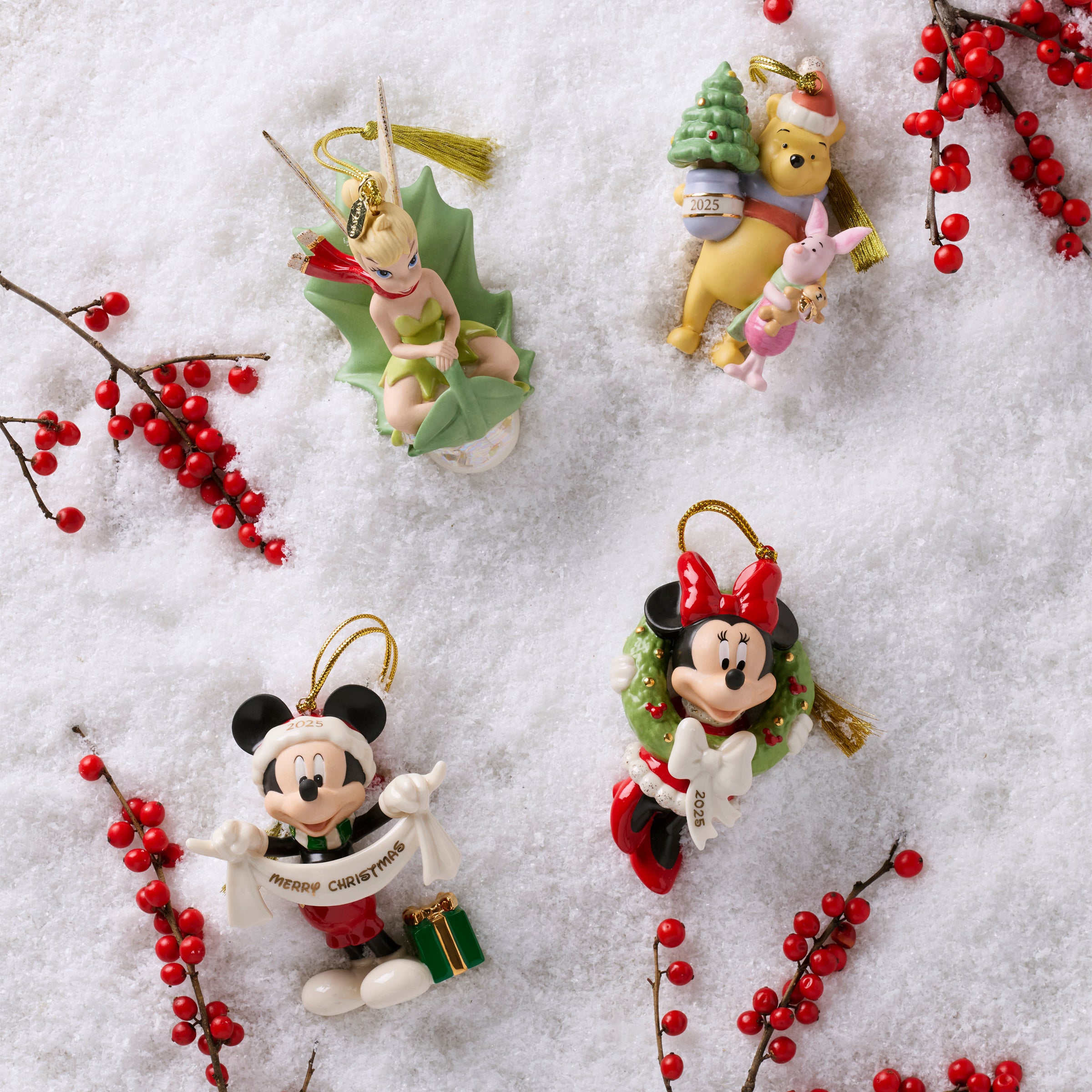 2025 Tinker Bell Christmas Sledding Ornament - Disney Fairies Holiday Tree Decoration for Xmas Gifts & Winter Home Decor