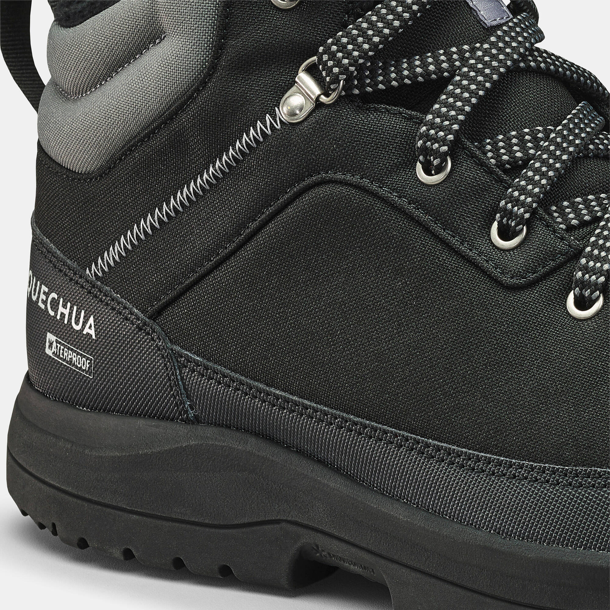 Quechua SH100 Mid Height Waterproof Hiking Boots for Men - Warm Winter Trekking Shoes for Outdoor Adventures & Mountain Climbing