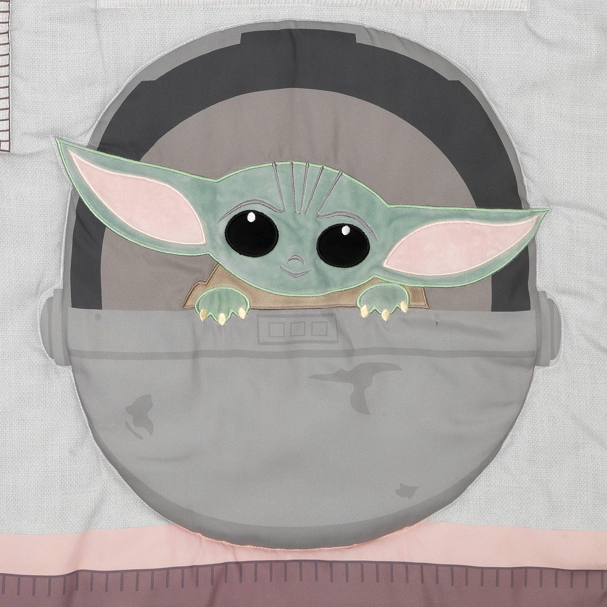 Lambs & Ivy Star Wars The Child Baby Yoda 3-Piece Crib Bedding Set for Nursery | Soft & Safe Baby Bedding for Newborns & Infants | Perfect for Star Wars Themed Nursery Decor